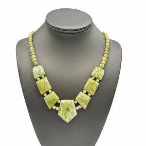 Jay King Sterling Silver South African Olive Calcite Necklace, 18"